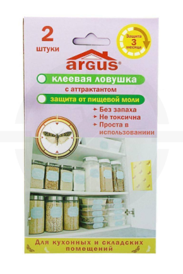 Аргус - клеевая ловушка от пищевой моли, 2 шт с аттрактантом